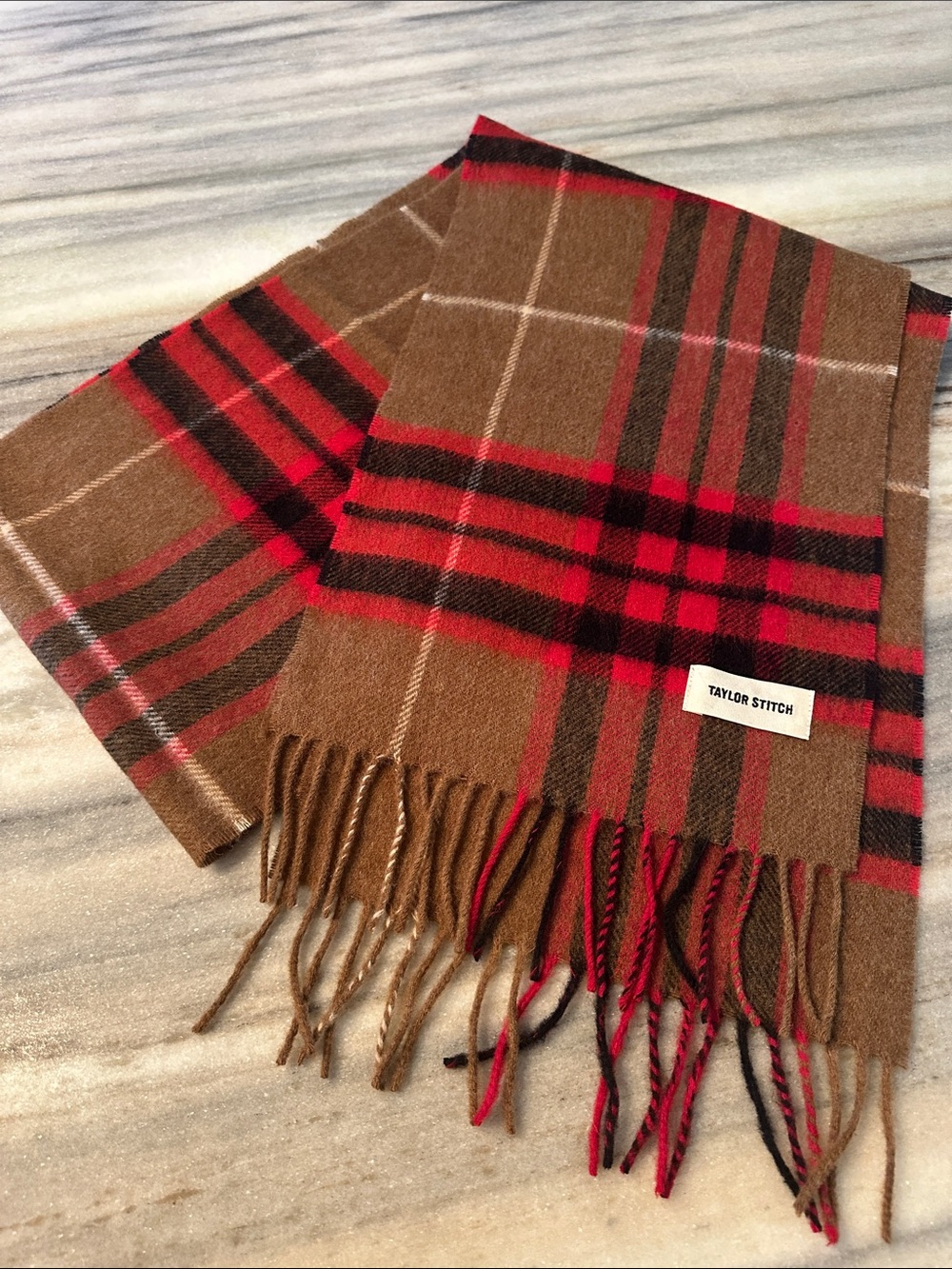 Taylor Stitch brushed wool plaid scarf